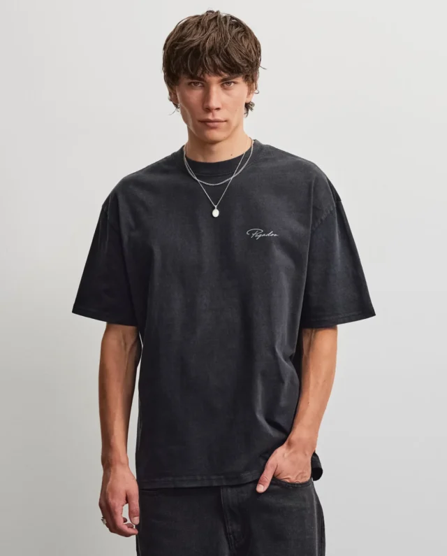 PEGADOR PIKE OVERSIZED TEE VINTAGE BLACK GREY PGDR-6131-065/009 - PEGADOR