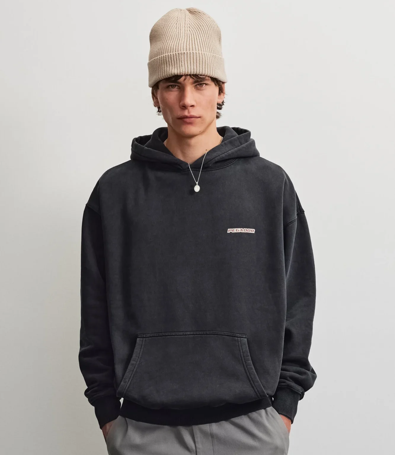 PEGADOR BINIBECA OVERSIZED HOODIE VINTAGE BLACK PGDR-7350-065 - PEGADOR