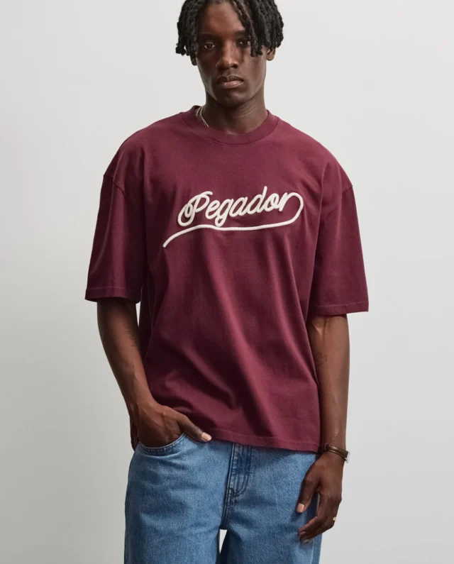 PEGADOR BOCAIRENT OVERSIZED TEE WASHED DARK RED PGDR-7355-732 - PEGADOR