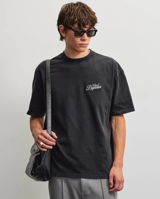 PEGADOR HARSTAD OVERSIZED TEE VINTAGE BLACK PGDR-7366-065 - PEGADOR