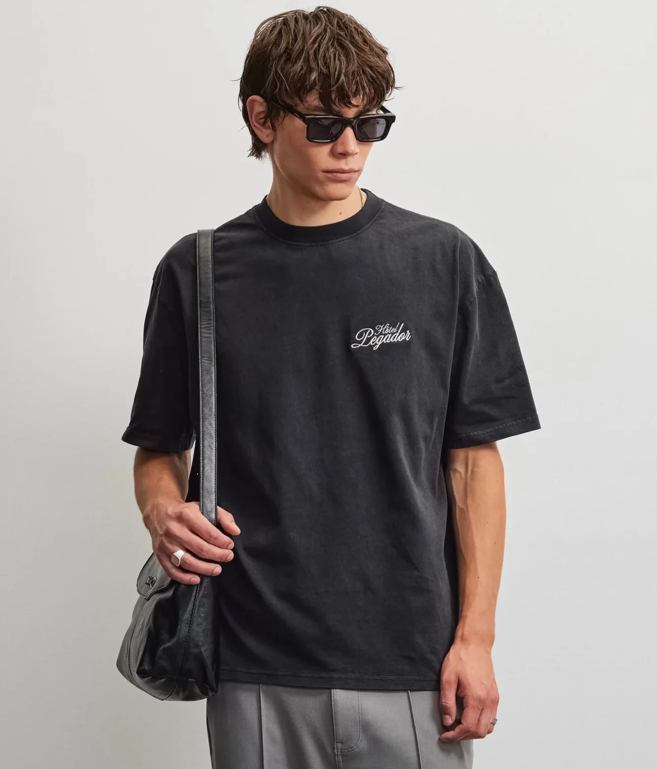 PEGADOR HARSTAD OVERSIZED TEE VINTAGE BLACK PGDR-7366-065 - PEGADOR