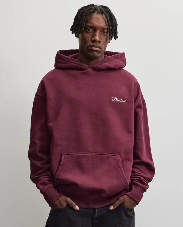 PEGADOR CARLOFORTE OVERSIZED HOODIE WASHED DARK RED PGDR-7406-732 - PEGADOR