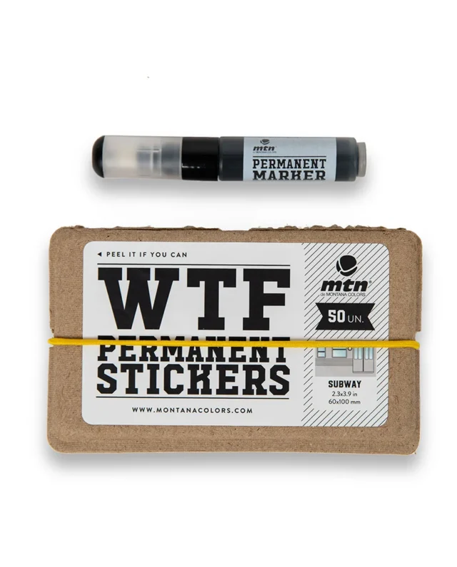 MTN WTF Set of Stickers Blue Frame 50 Units & Marker - MTN
