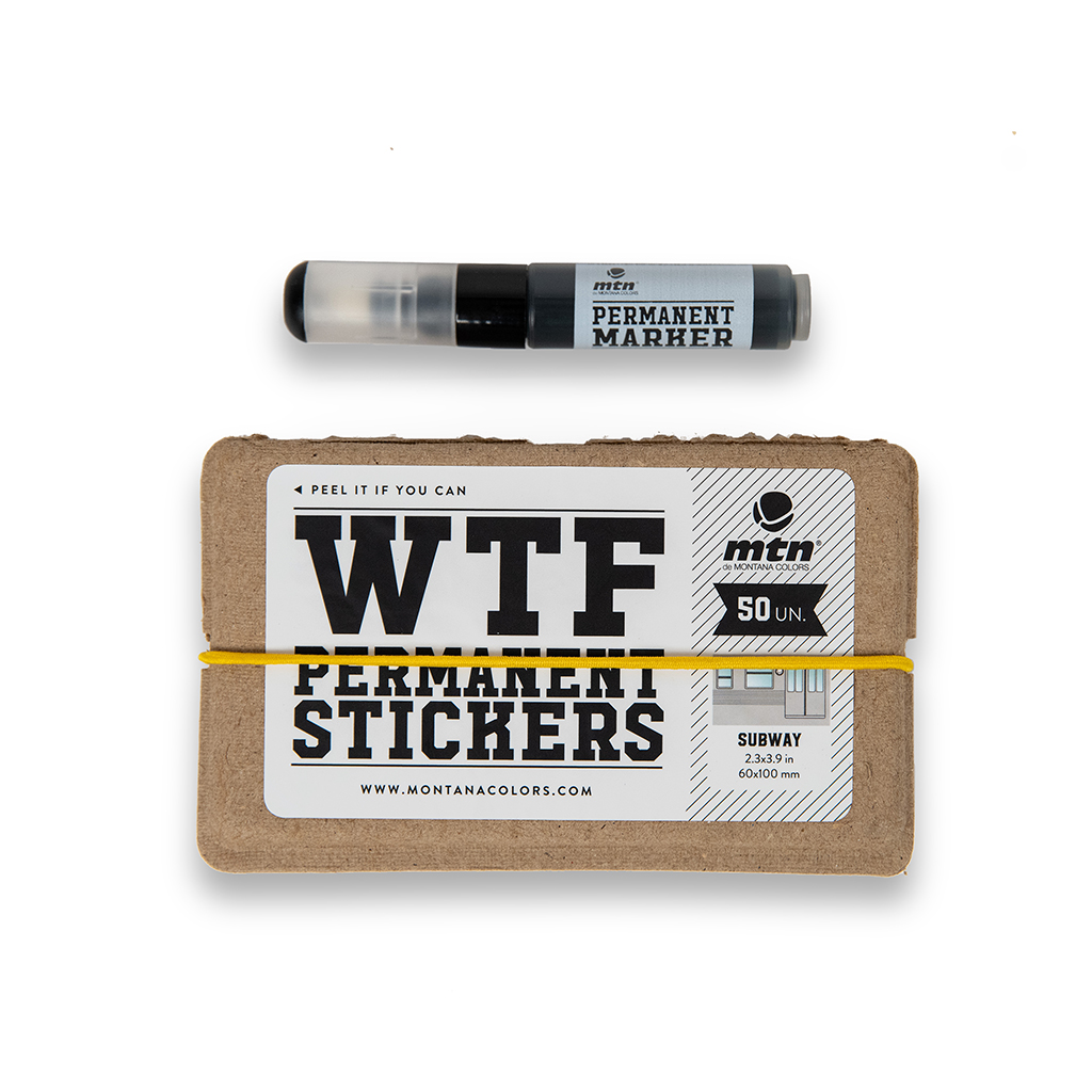 MTN WTF Set of Stickers Blue Frame 50 Units & Marker - MTN