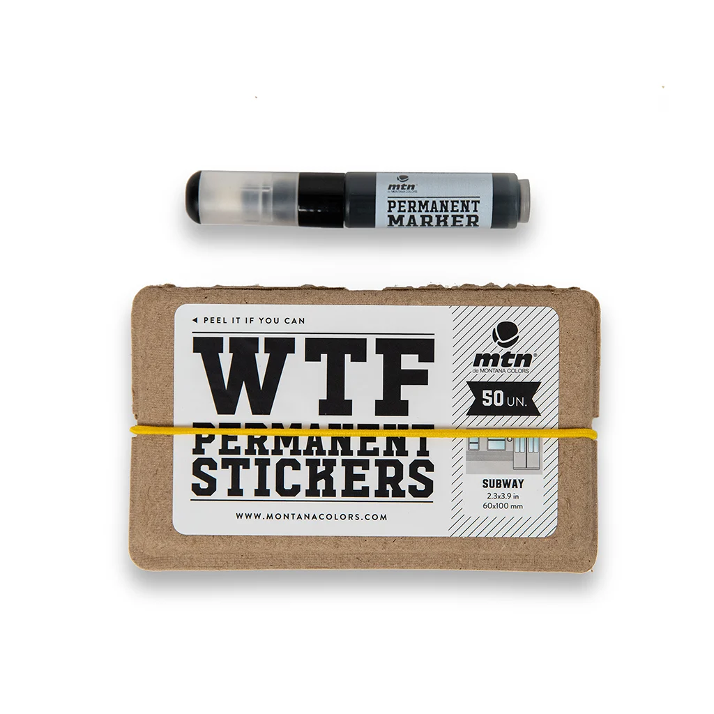 MTN WTF Set of Stickers Blue Frame 50 Units & Marker - MTN