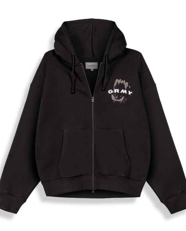 GRIMEY WILD ONE ZIPPER HOODIE BLACK GZH663 - GRIMEY