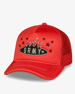 GRIMEY WILD ONE TRUCKER CAP RED GRTVCC454 - GRIMEY