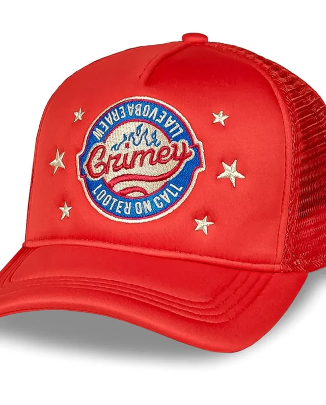 GRIMEY WILD ONE LOOTER TRUCKER CAP RED GRTVCC455 - GRIMEY