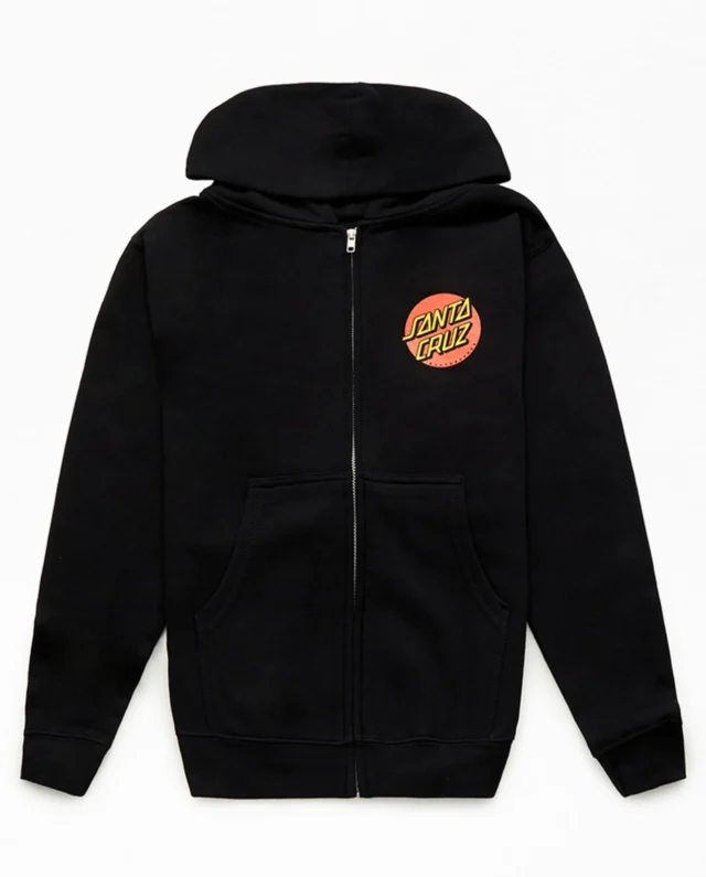 Santa Cruz Classis Dot Zip Hood Black SCA-HDZ-0325 - SANTA CRUZ