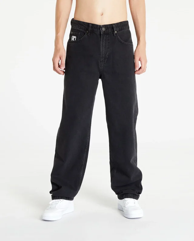 KARL KANI SMALL SIGNATURE BAGGY FIVE POCKET DENIM BLACK KMI-PL051-001-03-AW26 - KARL KANI