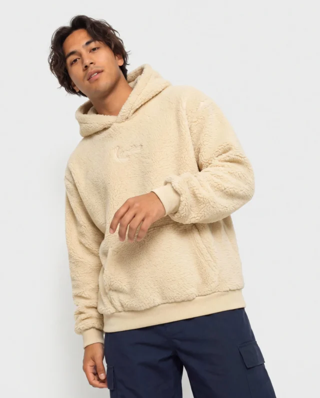KARL KANI SIGNATURE ESSENTIAL TEDDY OS HOODIE BEIGE KM-HD051-023-21CHN - KARL KANI