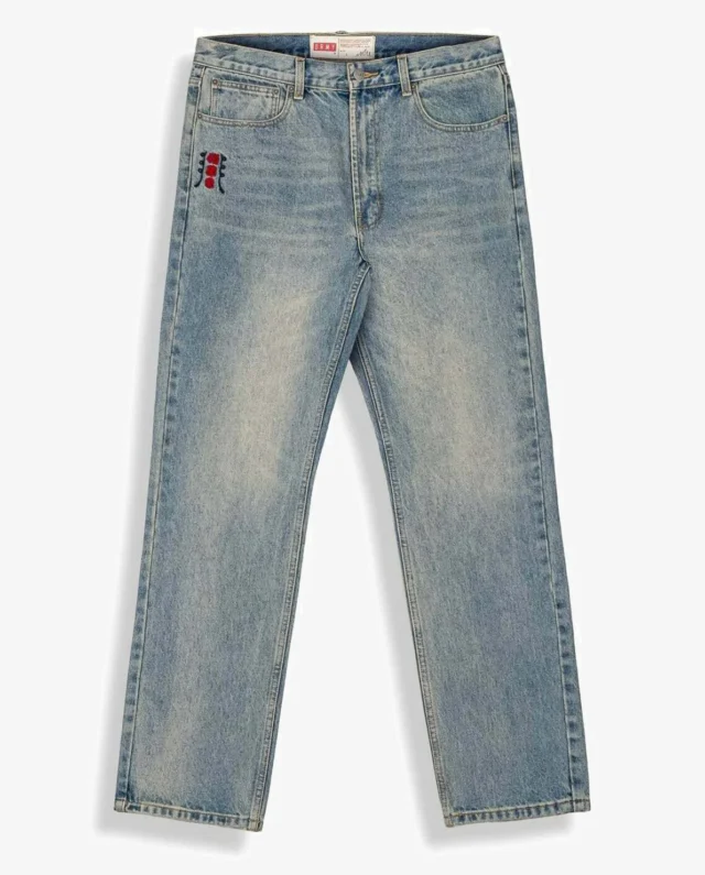 GRIMEY HANs ISLAND REGULAR DENIM PANTS WASHED DIRTY BLUE GJLP318-WDB - GRIMEY
