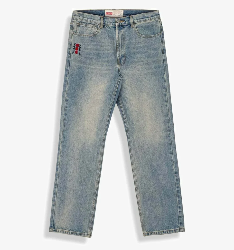 GRIMEY HANs ISLAND REGULAR DENIM PANTS WASHED DIRTY BLUE GJLP318-WDB - GRIMEY