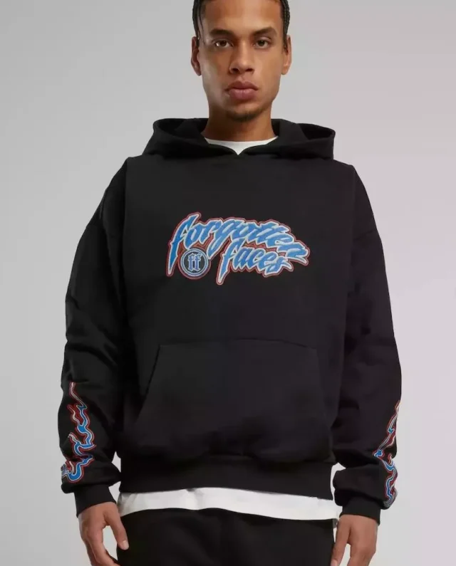 Forgotten Faces Oversized hoodie Hooded Guy Black FOF0160 - FORGOTTEN FACES