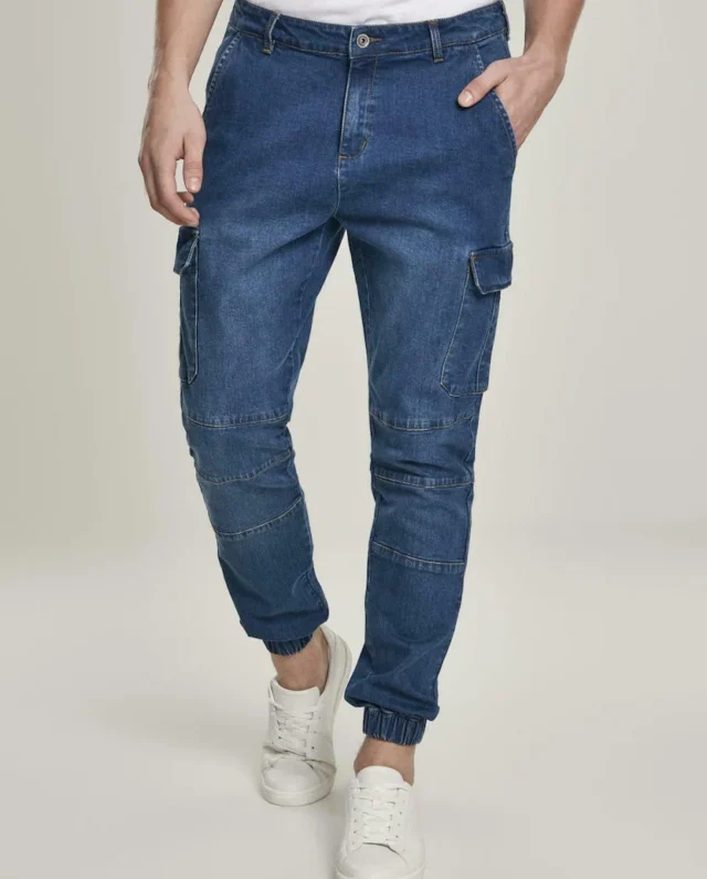 Urban Classics Cargo Jogging Jeans Blue Washed TB3139 - UrbanClassics