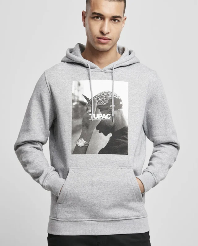 MISTER TEE 2 PAC F*CK THE WORLD HOODIE MT338 HEATHER GREY - 2pac