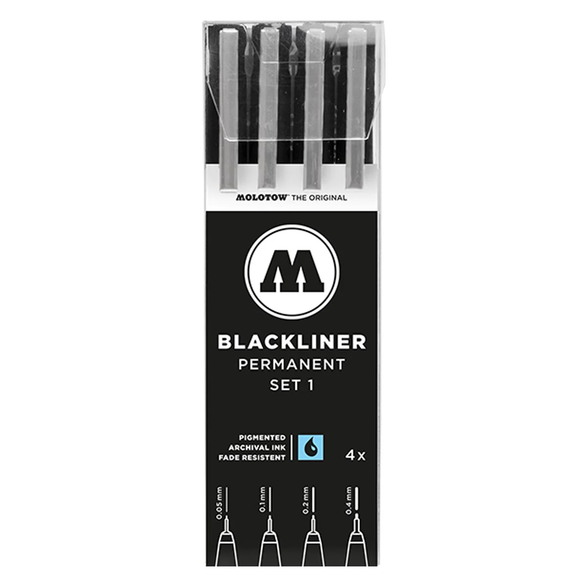Molotow Blackliner Marker 4-pack – Permanent Set 1 – Black - Molotow
