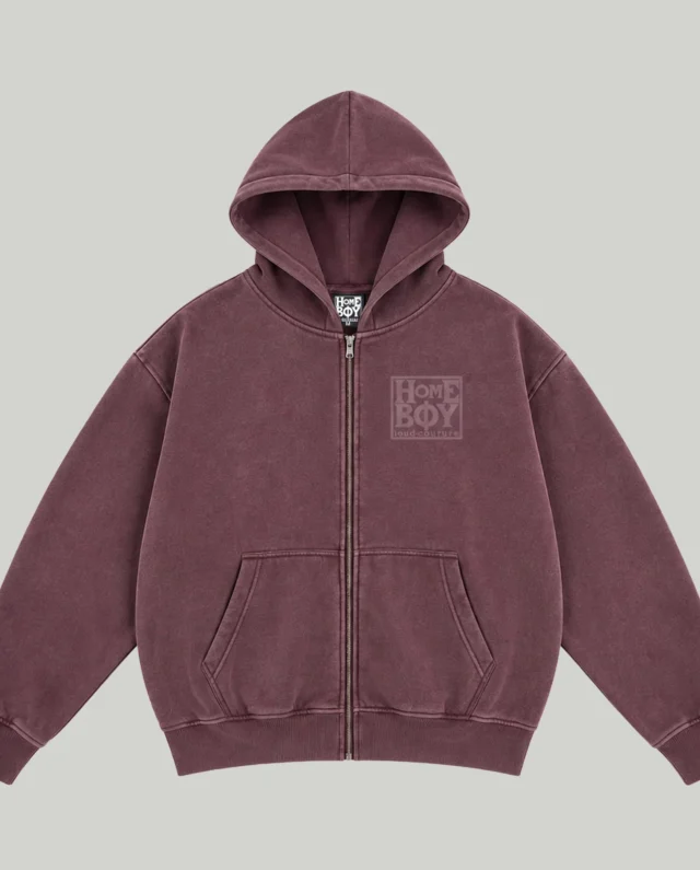 HOMEBOY OLD SCHOOL Hoooded Jacket Maroon Washed 01SW3111 75 - HOMEBOY