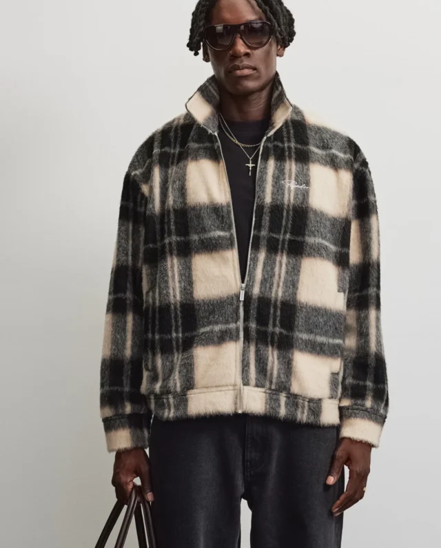 PEGADOR TEROS FURRY FLANNEL OVERSHIRT CHECKED CREAM 6363-584/028/001 - PEGADOR