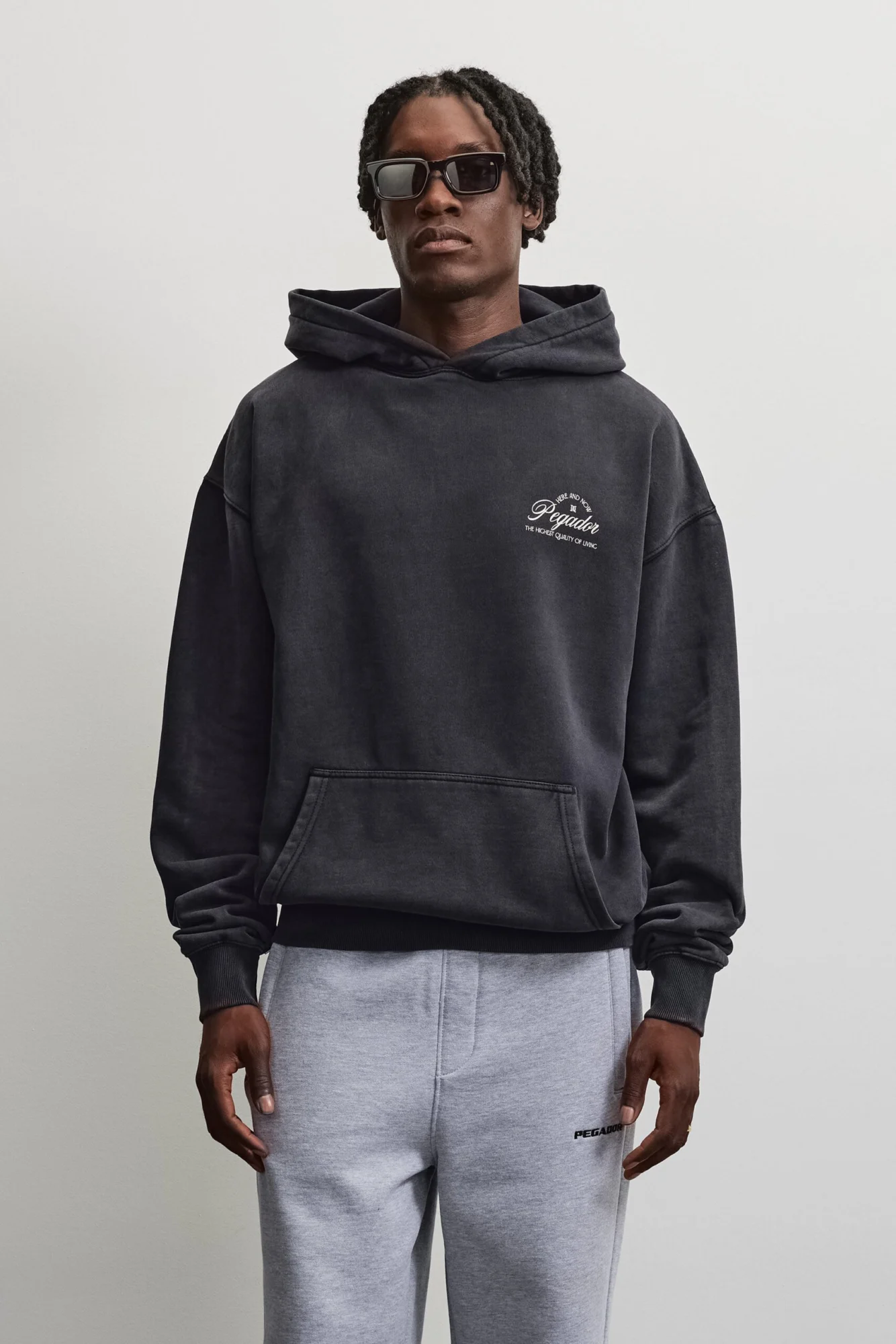 PEGADOR BORRELLO OVERSIZED HOODIE VINTAGE BLACK 7356-065 - PEGADOR