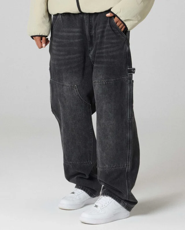 GRIMEY THE PROPS CARPENTER DENIM PANTS WASHED BLACK GCDP315-WBK - GRIMEY