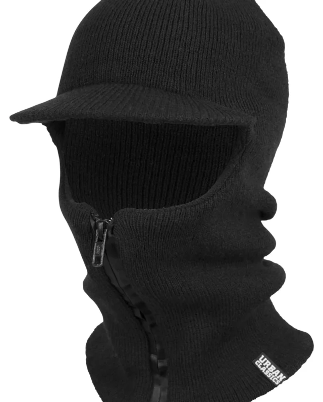 Urban Classics Zipped Balaclava Visor Black TB1685 - UrbanClassics