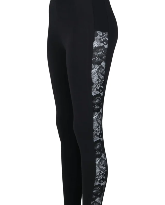 Urban Classics Ladies Lace Striped Leggings Black TB3216 - UrbanClassics