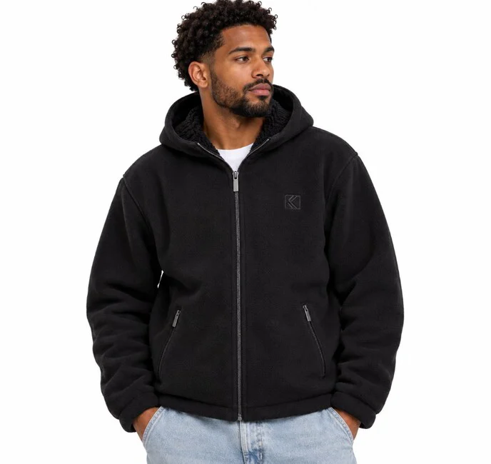 KARL KANI OG TEDDY HOODED JACKET BLACK KM263-024-1 - KARL KANI