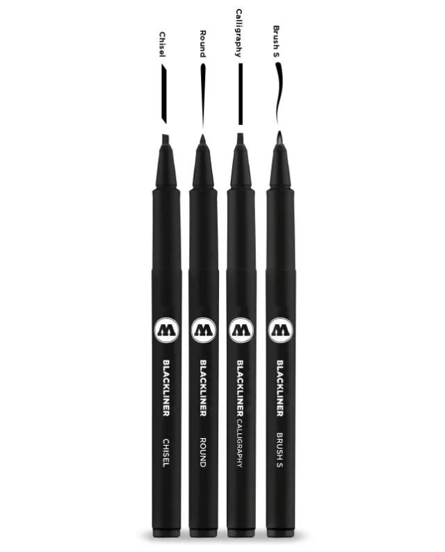 Molotow Blackliner Marker 4-pack – Permanent Set 1 – Black - Molotow