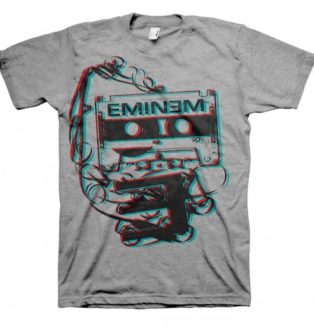 Eminem Unisex T-Shirt Tape Grey - Rap Merch