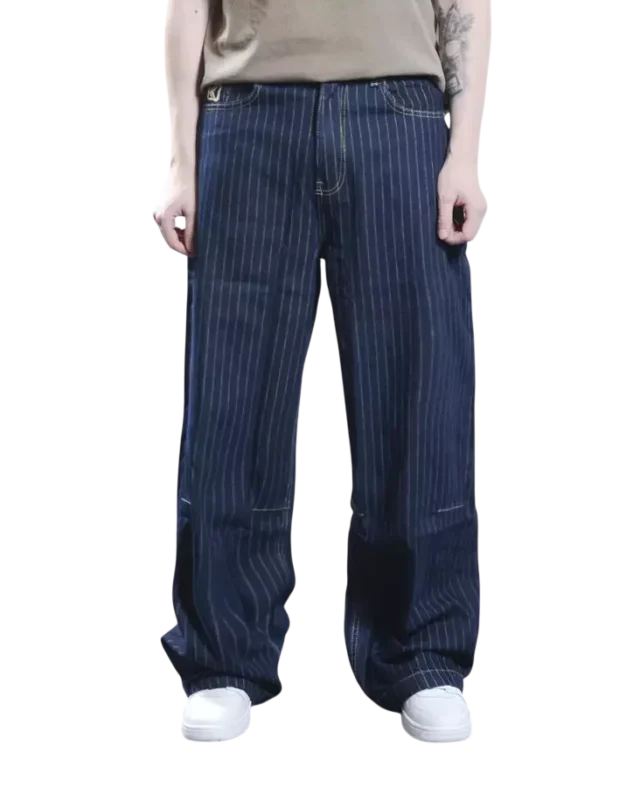 KARL KANI OG PINSTRIPE RELAXED BAGGY INDIGO BLUE KM263-018-1-AW26 - KARL KANI